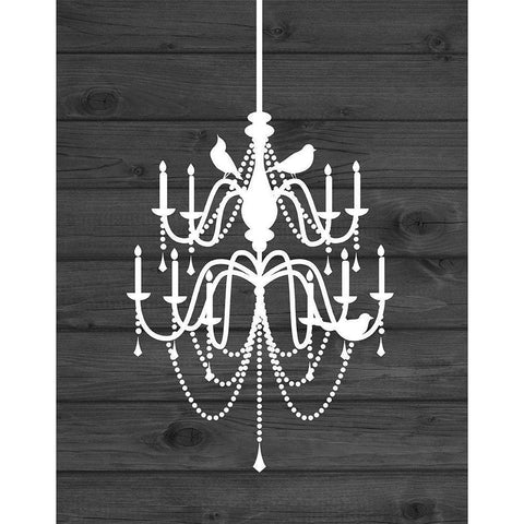 Chandelier Bird I Black Modern Wood Framed Art Print by Robinson, Tamara