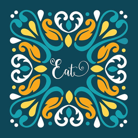 Eat Black Modern Wood Framed Art Print by Robinson, Tamara