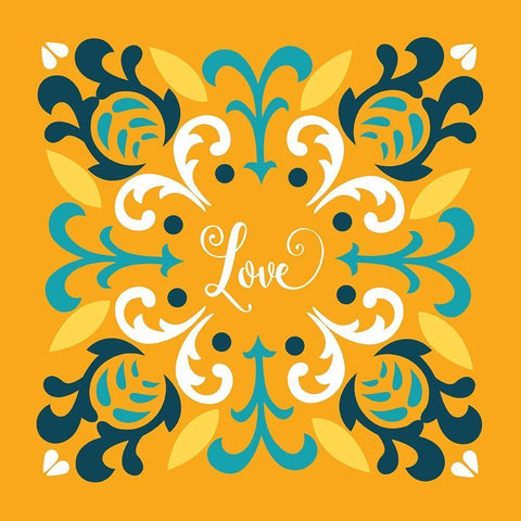 Love White Modern Wood Framed Art Print with Double Matting by Robinson, Tamara