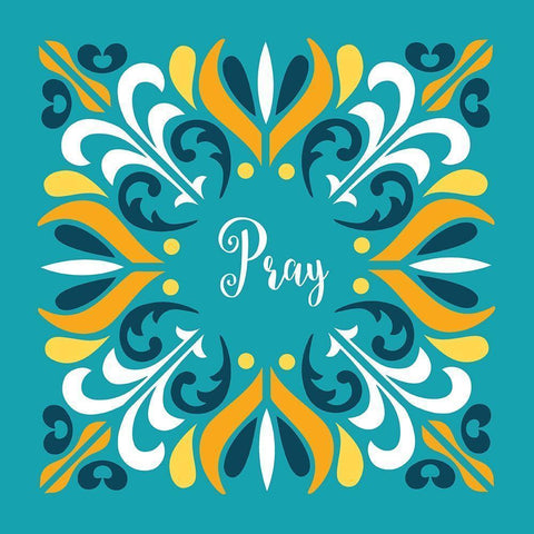 Pray Gold Ornate Wood Framed Art Print with Double Matting by Robinson, Tamara