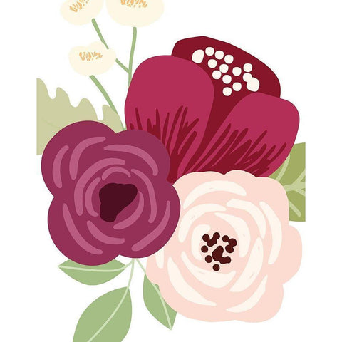 Floral Bouquet I Black Modern Wood Framed Art Print with Double Matting by Robinson, Tamara
