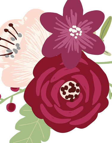 Floral Bouquet II White Modern Wood Framed Art Print with Double Matting by Robinson, Tamara