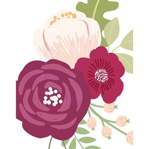Floral Bouquet III White Modern Wood Framed Art Print by Robinson, Tamara