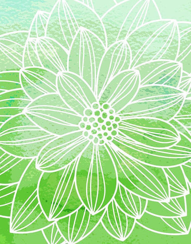 Flower Outline III White Modern Wood Framed Art Print with Double Matting by Robinson, Tamara
