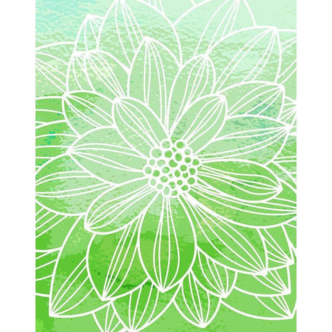Flower Outline III Black Modern Wood Framed Art Print by Robinson, Tamara