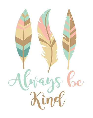 Always Be Kind Boho White Modern Wood Framed Art Print with Double Matting by Robinson, Tamara
