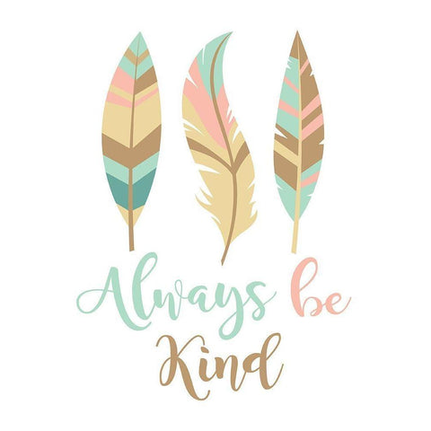 Always Be Kind Boho Black Modern Wood Framed Art Print by Robinson, Tamara