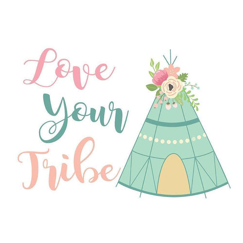 Love Your Tribe Boho Gold Ornate Wood Framed Art Print with Double Matting by Robinson, Tamara