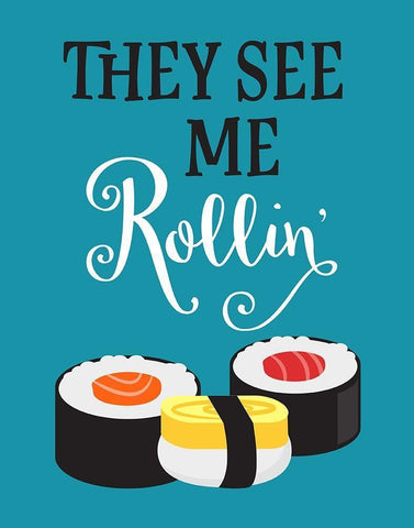 They See Me Rollin White Modern Wood Framed Art Print with Double Matting by Robinson, Tamara