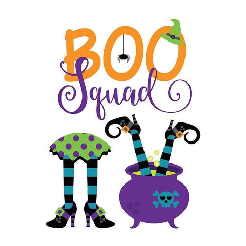 Boo Squad Black Modern Wood Framed Art Print with Double Matting by Robinson, Tamara