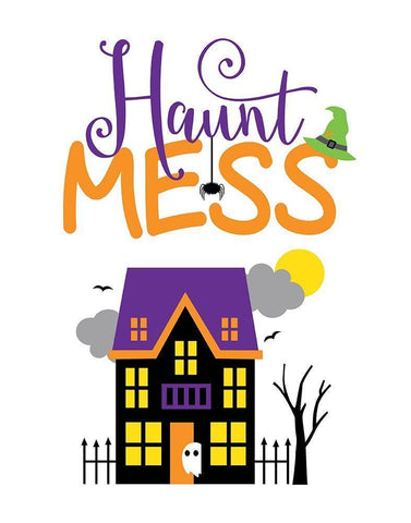Haunt Mess White Modern Wood Framed Art Print with Double Matting by Robinson, Tamara