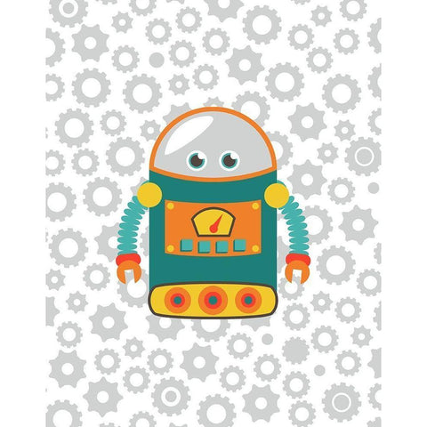 Robot II Black Modern Wood Framed Art Print by Robinson, Tamara