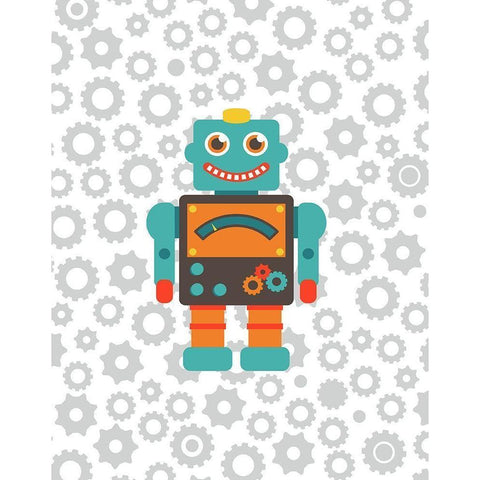 Robot III Gold Ornate Wood Framed Art Print with Double Matting by Robinson, Tamara