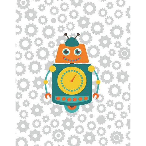 Robot IV Black Modern Wood Framed Art Print by Robinson, Tamara