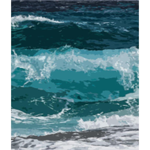 Ocean Waves II White Modern Wood Framed Art Print by Robinson, Tamara