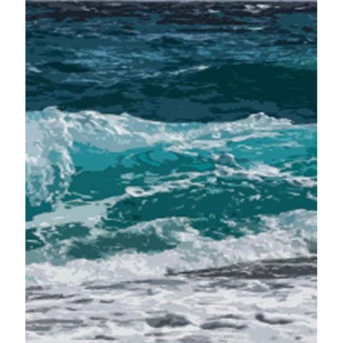 Ocean Waves III Black Modern Wood Framed Art Print with Double Matting by Robinson, Tamara