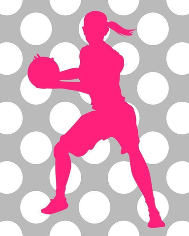 Basketball Girl White Modern Wood Framed Art Print with Double Matting by Robinson, Tamara