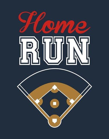 Home Run White Modern Wood Framed Art Print with Double Matting by Robinson, Tamara