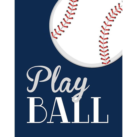 Play Ball White Modern Wood Framed Art Print by Robinson, Tamara