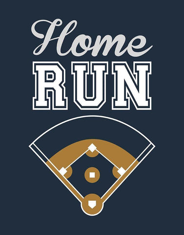 Home Run II White Modern Wood Framed Art Print with Double Matting by Robinson, Tamara