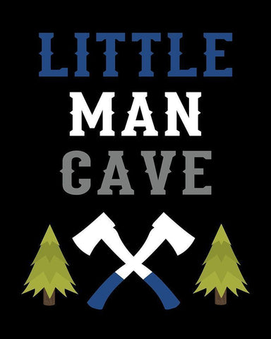 Little Man Cave White Modern Wood Framed Art Print with Double Matting by Robinson, Tamara