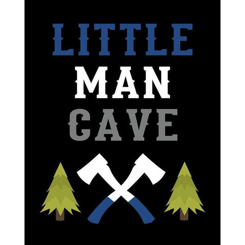 Little Man Cave Black Modern Wood Framed Art Print by Robinson, Tamara