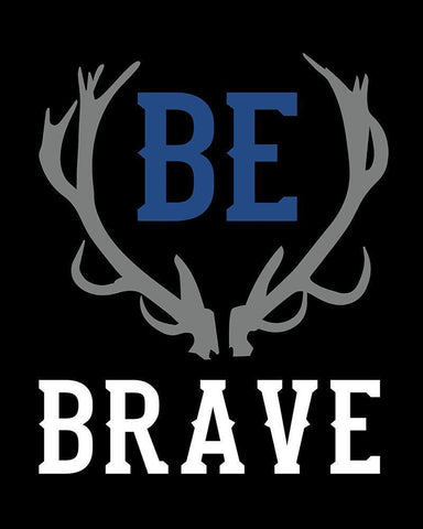 Be Brave White Modern Wood Framed Art Print with Double Matting by Robinson, Tamara