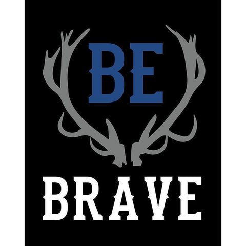 Be Brave Black Modern Wood Framed Art Print with Double Matting by Robinson, Tamara