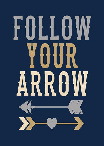 Follow Your Arrow White Modern Wood Framed Art Print with Double Matting by Robinson, Tamara