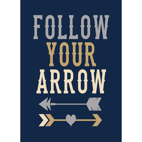 Follow Your Arrow Black Modern Wood Framed Art Print by Robinson, Tamara