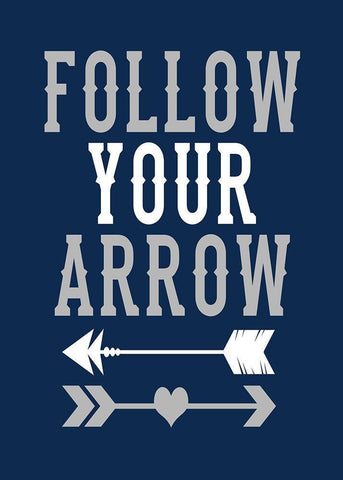 Follow Your Arrow White Modern Wood Framed Art Print with Double Matting by Robinson, Tamara