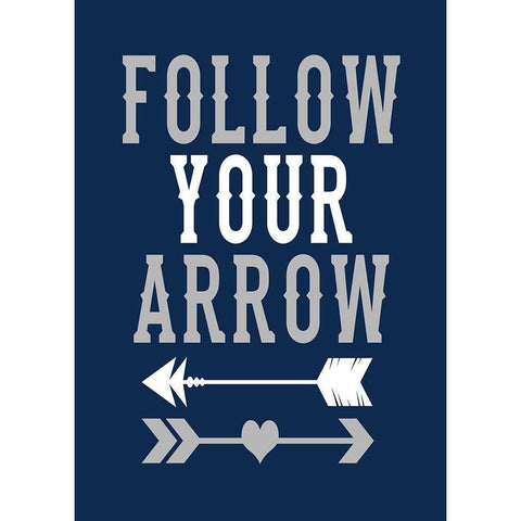 Follow Your Arrow Black Modern Wood Framed Art Print with Double Matting by Robinson, Tamara