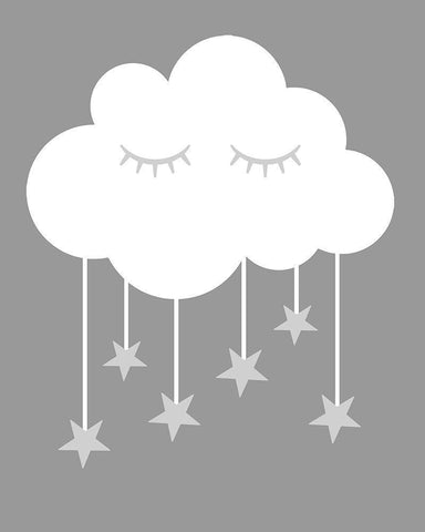 Cloud Stars White Modern Wood Framed Art Print with Double Matting by Robinson, Tamara