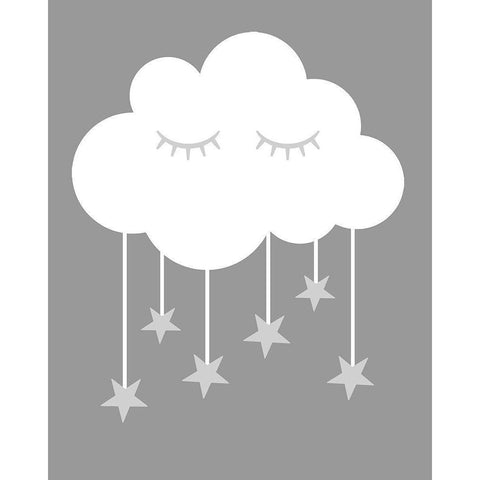Cloud Stars Black Modern Wood Framed Art Print by Robinson, Tamara