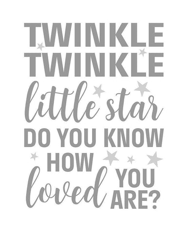 Twinkle Twinkle White Modern Wood Framed Art Print with Double Matting by Robinson, Tamara