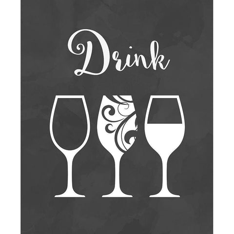 Drink White Modern Wood Framed Art Print by Robinson, Tamara