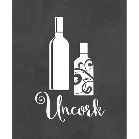 Uncork Black Modern Wood Framed Art Print with Double Matting by Robinson, Tamara