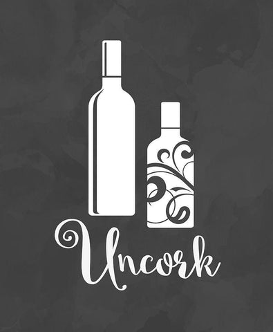 Uncork White Modern Wood Framed Art Print with Double Matting by Robinson, Tamara