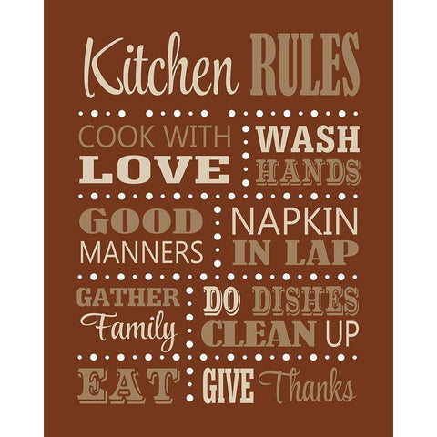 Kitchen Rules White Modern Wood Framed Art Print by Robinson, Tamara