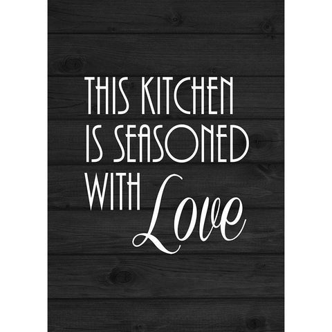 Seasoned with Love Black Modern Wood Framed Art Print by Robinson, Tamara