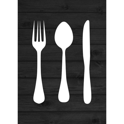 Dining Utensils Gold Ornate Wood Framed Art Print with Double Matting by Robinson, Tamara