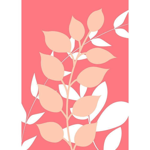 Coral Foliage I Black Modern Wood Framed Art Print with Double Matting by Robinson, Tamara