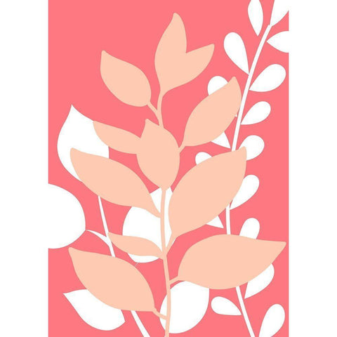 Coral Foliage II Black Modern Wood Framed Art Print by Robinson, Tamara