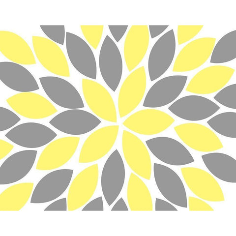 Yellow Foliage Floral II Black Modern Wood Framed Art Print with Double Matting by Robinson, Tamara