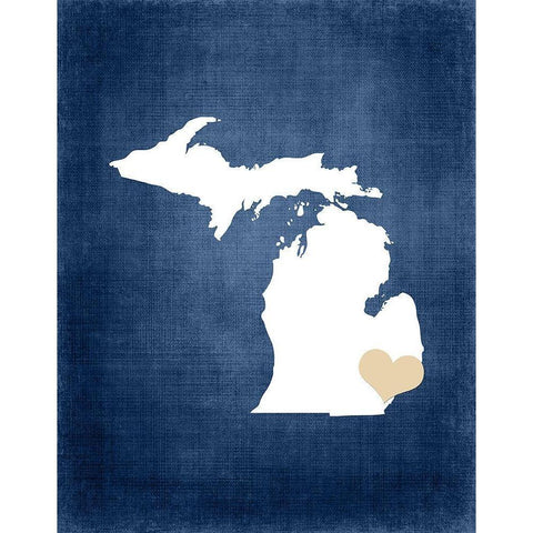 Michigan White Modern Wood Framed Art Print by Robinson, Tamara