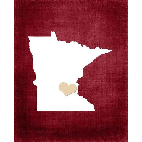 Minnesota White Modern Wood Framed Art Print by Robinson, Tamara