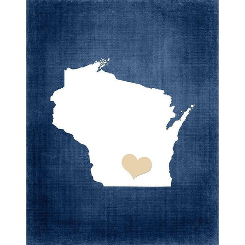 Wisconsin White Modern Wood Framed Art Print by Robinson, Tamara