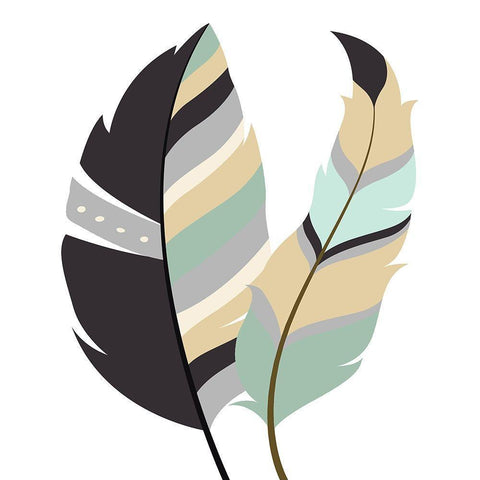 Feather I Black Modern Wood Framed Art Print by Robinson, Tamara