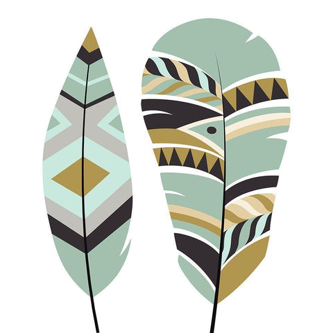 Feather II Gold Ornate Wood Framed Art Print with Double Matting by Robinson, Tamara