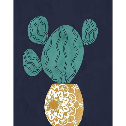 Cactus III White Modern Wood Framed Art Print by Robinson, Tamara